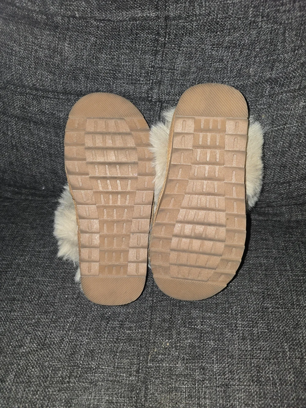 Toddler Cozy Faux Fur Lined Tan Slippers